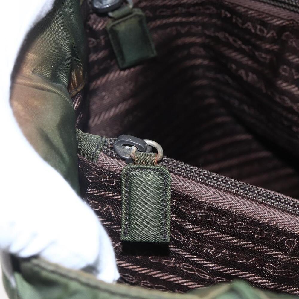 PRADA Tote Bag Nylon Khaki Silver Auth bs29922 - Picture 10 of 16
